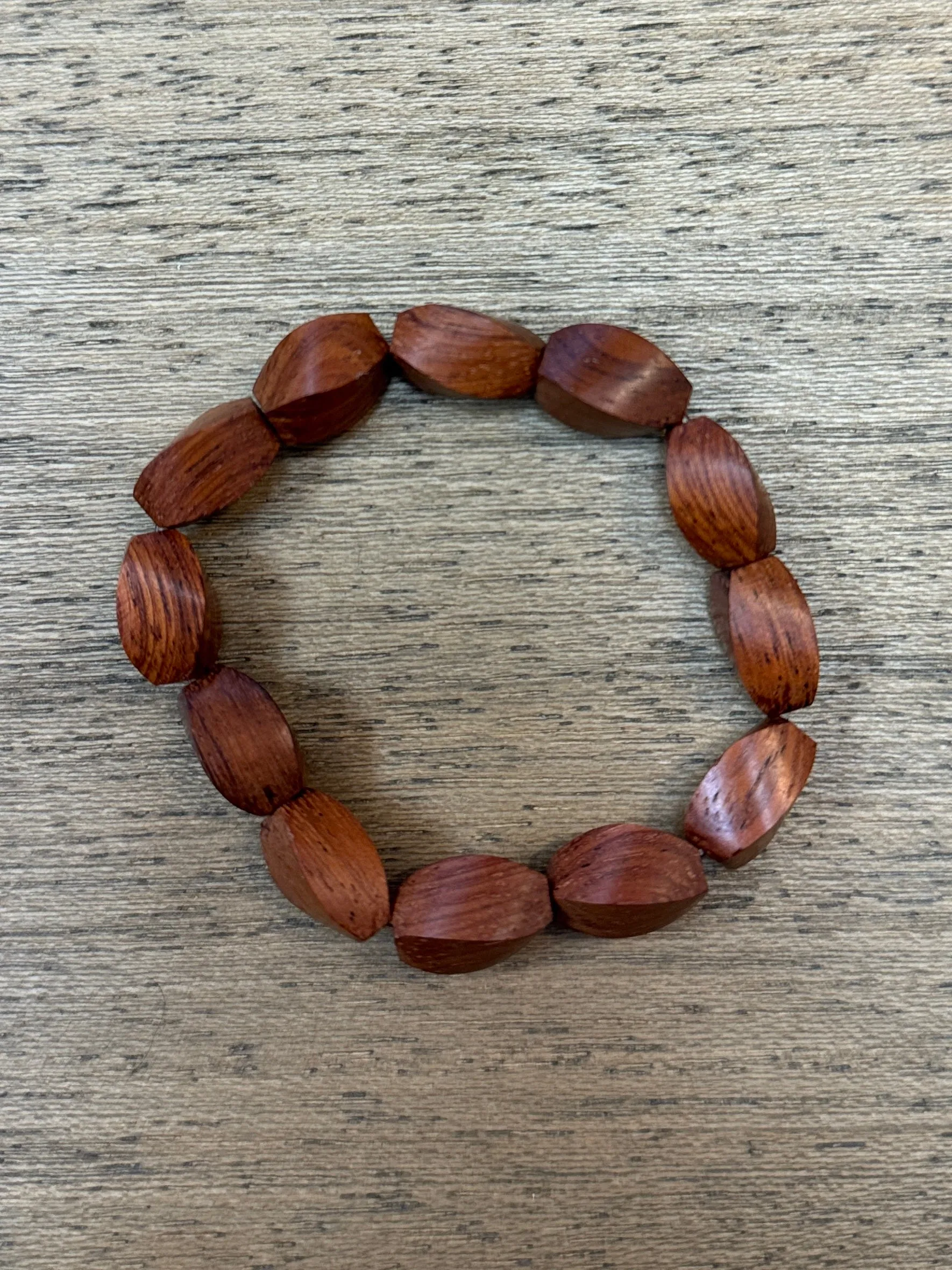 Tan Wood Twist Bracelet