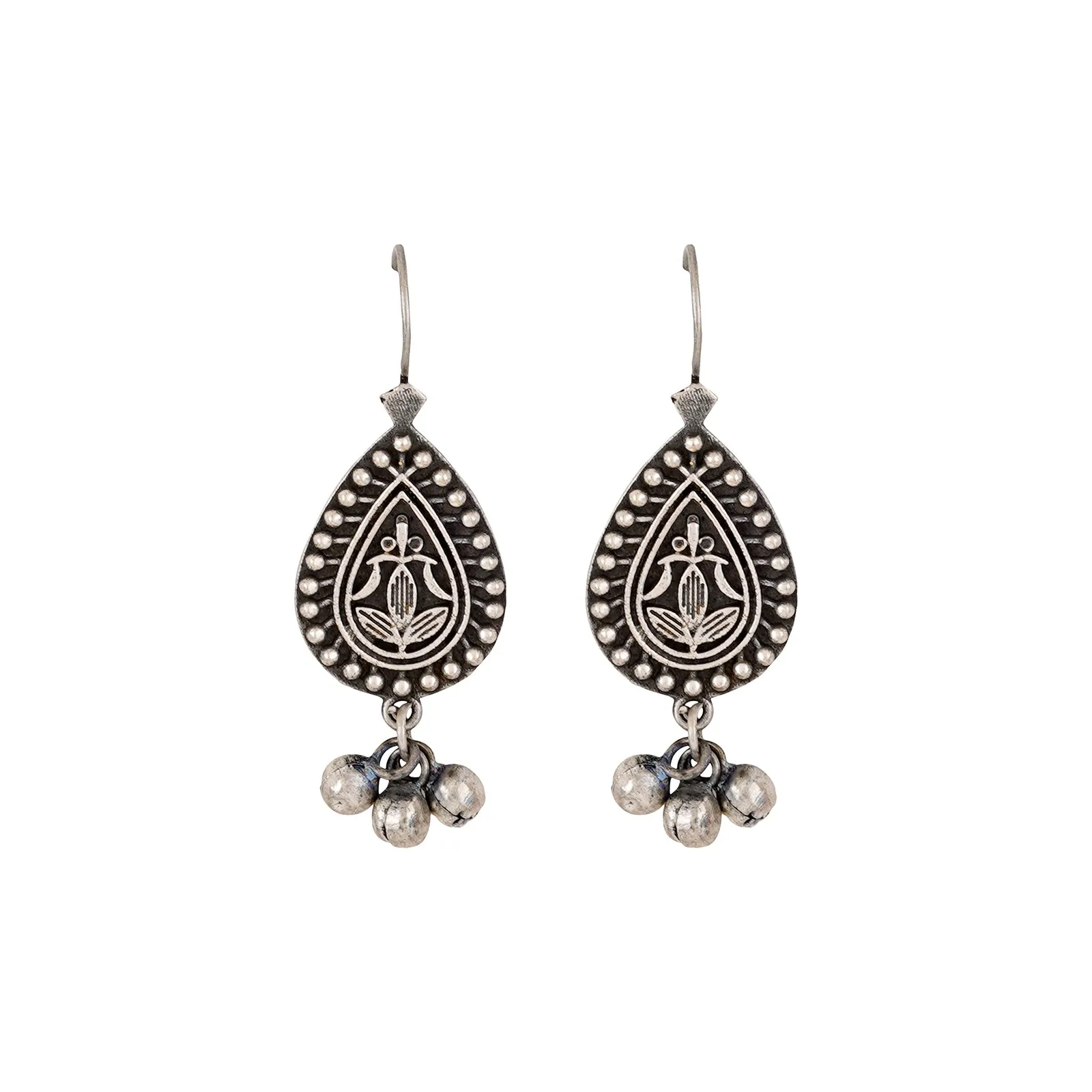 Teejh Annapurna Silver Oxidised Earrings