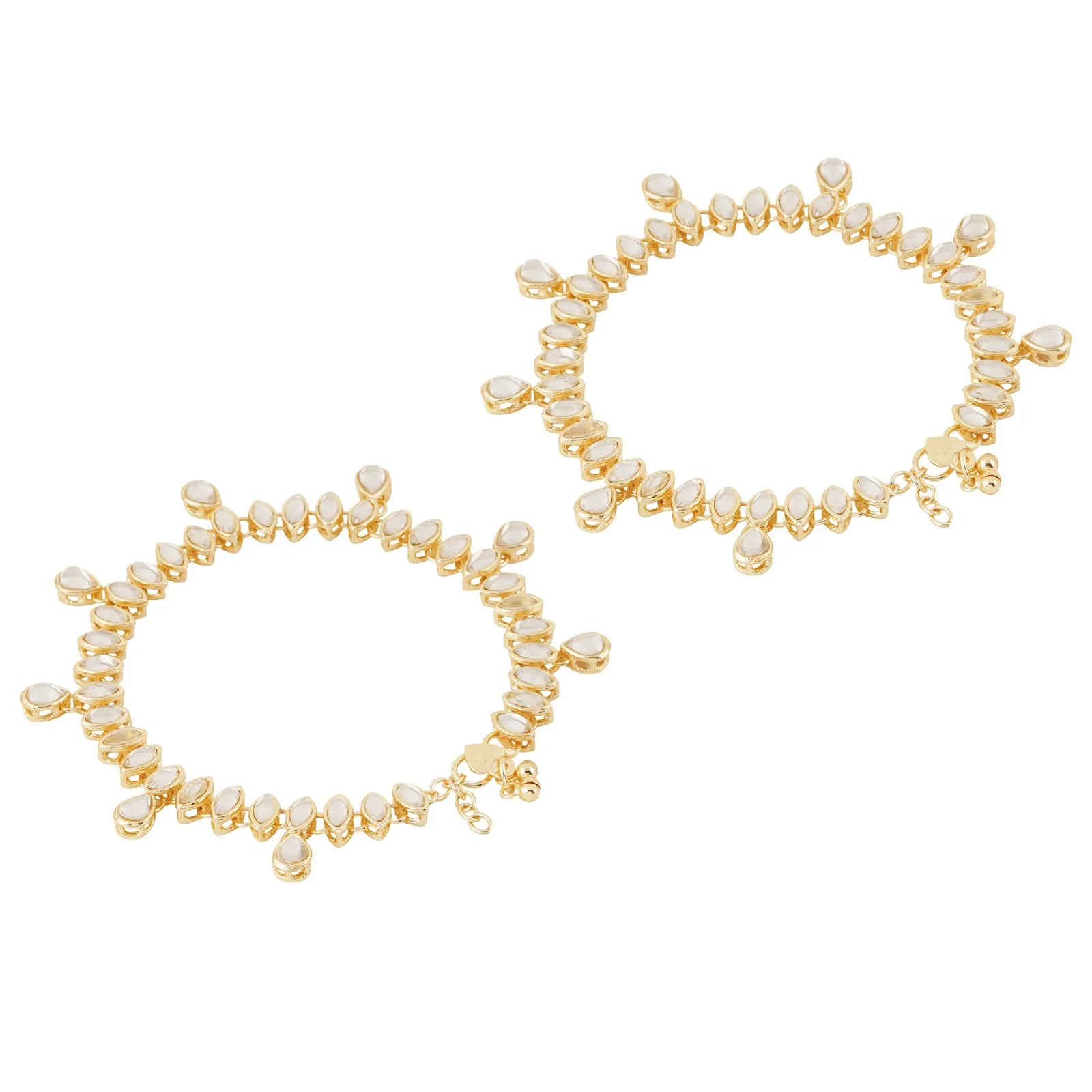 Teejh Haritha Mirror Gold Anklets