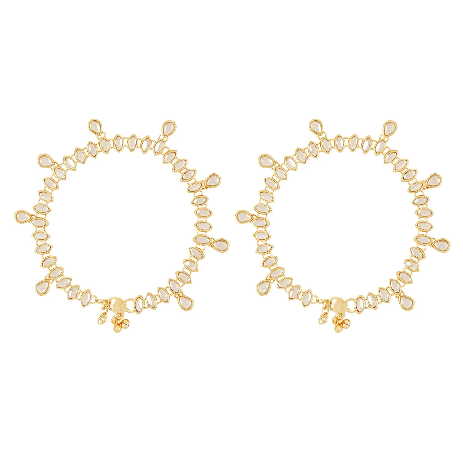 Teejh Haritha Mirror Gold Anklets