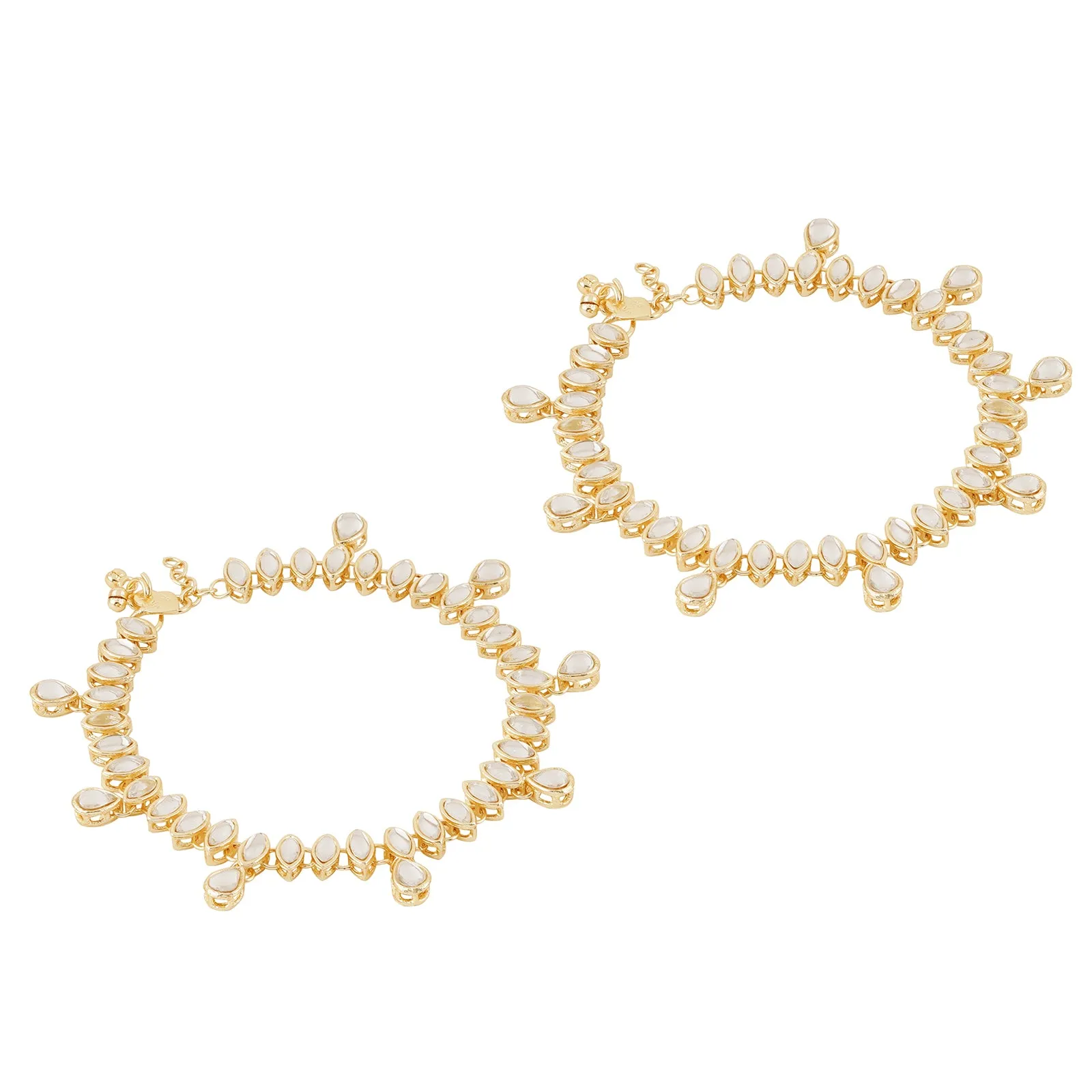 Teejh Haritha Mirror Gold Anklets