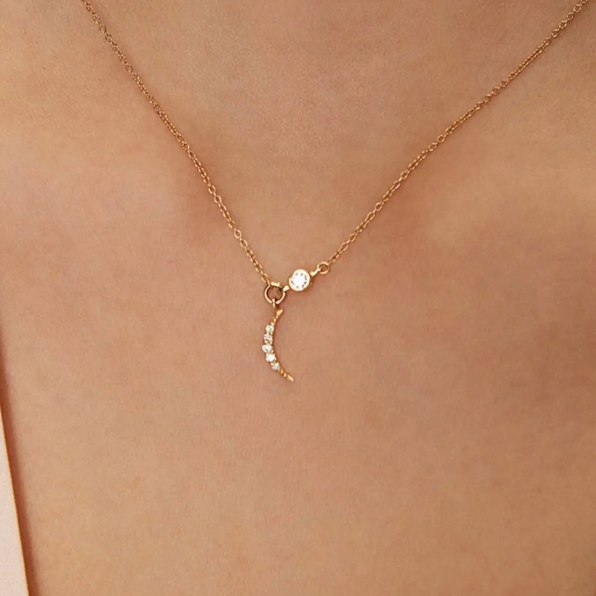 The Diamond Crescent Necklace