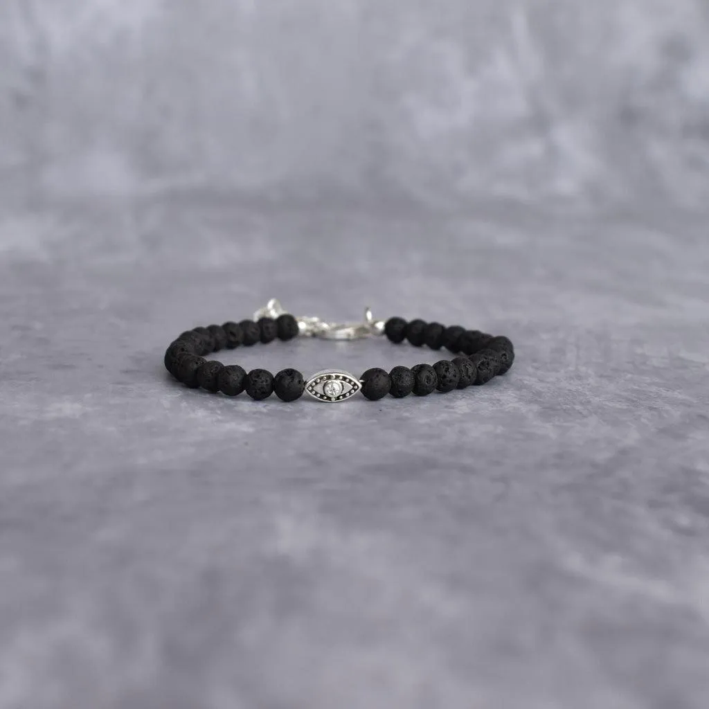 Warding Watch - Black Lava beaded Bracelets