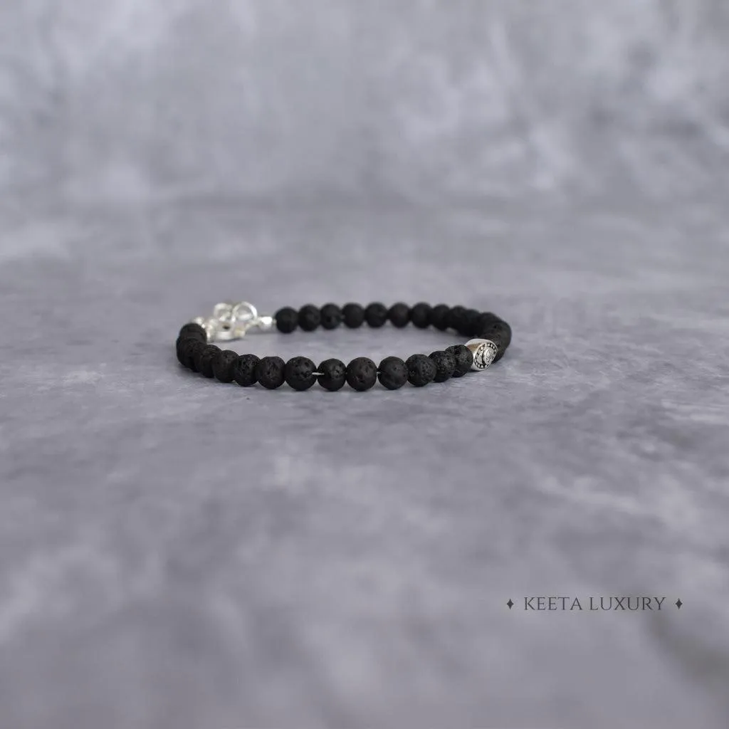 Warding Watch - Black Lava beaded Bracelets